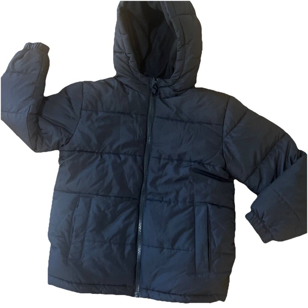 SwissTech Hooded Puffer Jacket Coat Youth Unisex Size 6/7Black